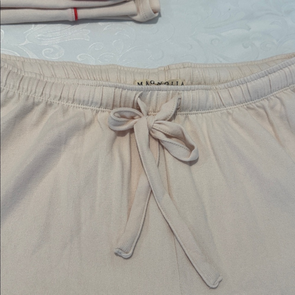 Magnolia Cream Pajama Set with Red Trim - Picture 11 of 16